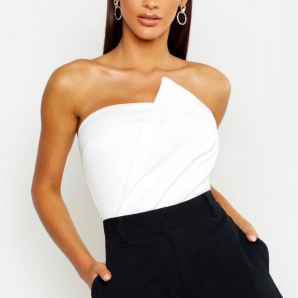 Boohoo Tops - Boohoo - Bandeau Wrap Bodysuit